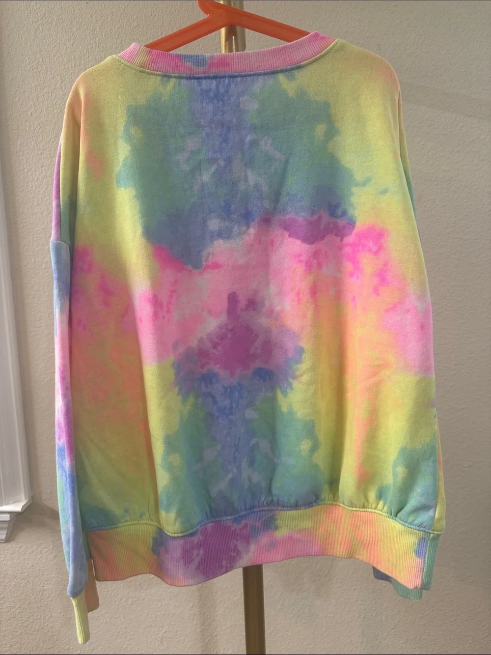 Justice Pastel Tie-Dye Sweatshirt with Black Logo
